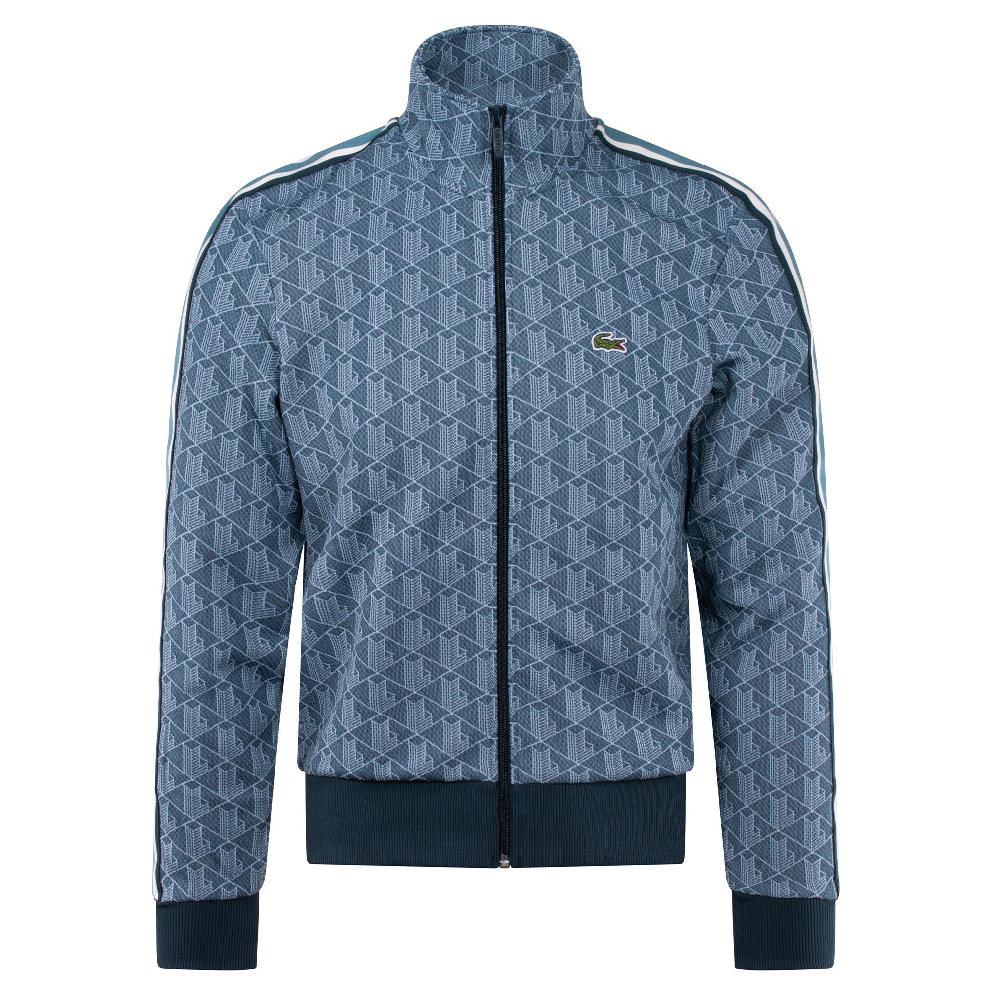 Lacoste Mens Paris Jacquard Monogram Zipped Sweatshirt Falcon/Overview